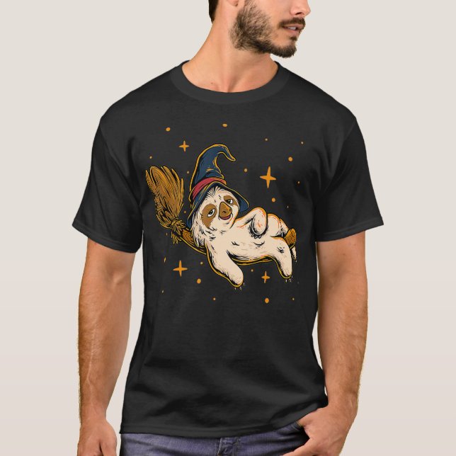Camiseta Sloth Witch Cute Halloween Diseño Para Los Amantes (Anverso)