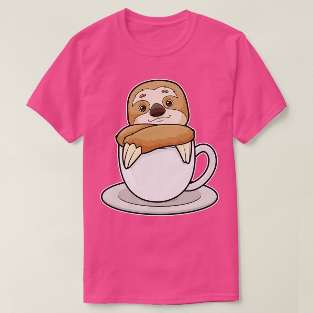 Camiseta Sloth with Cup of Coffee 2 (Diseño del anverso)
