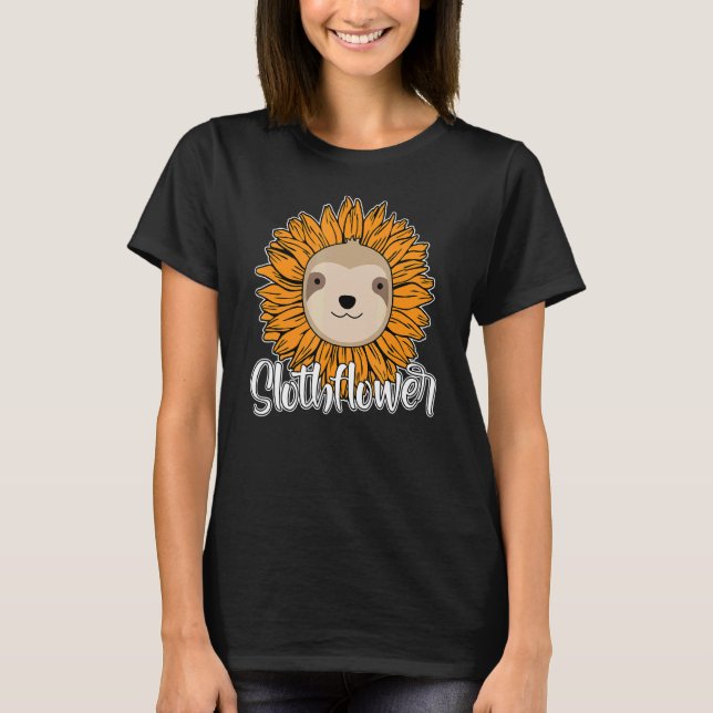 Camiseta Slothflower Sloth Animal Lazy Sloth Sunf (Anverso)
