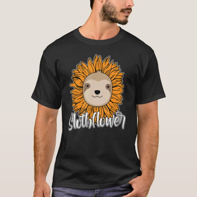 Camiseta Slothflower Sloth Animal Lazy Sloth Sunf (Anverso)