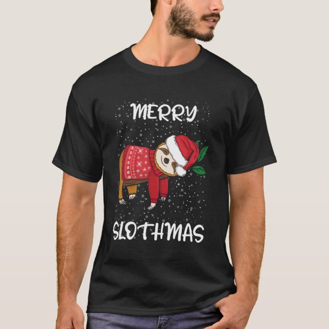 Camiseta Slothmas Sloth Merry Santa Sloth (Anverso)
