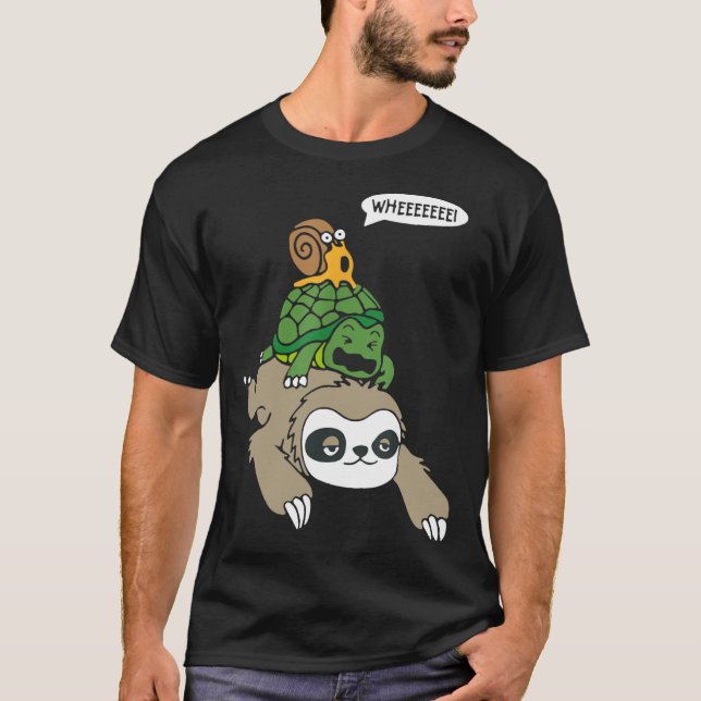 Camiseta Slothurtle Snail Piggyback Animal Running boy (Anverso)