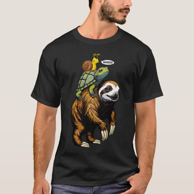 Camiseta Slothurtle Snail Piggyback Slow Animal Speed Race  (Anverso)