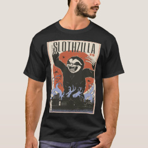 Camiseta Slothzilla japonés gigante eslogan