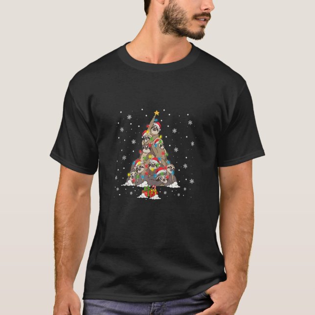 Camiseta Slots Christmas Tree ilumina divertidas lemas navi (Anverso)