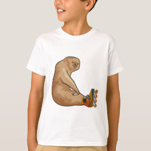 Camiseta Slots como patinador en línea con patines en línea