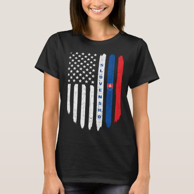 Camiseta Slovak American Flag Slovakia Root Dad (Anverso)