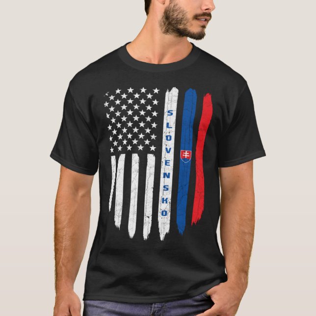 Camiseta Slovak American Flag Slovakia Root Dad (Anverso)