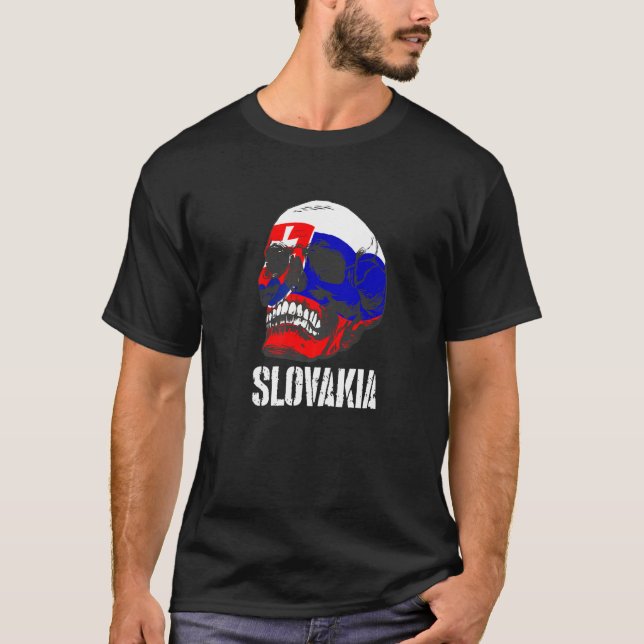 Camiseta Slovakia Flag Skull Slovak Pride Patriotic  1 (Anverso)