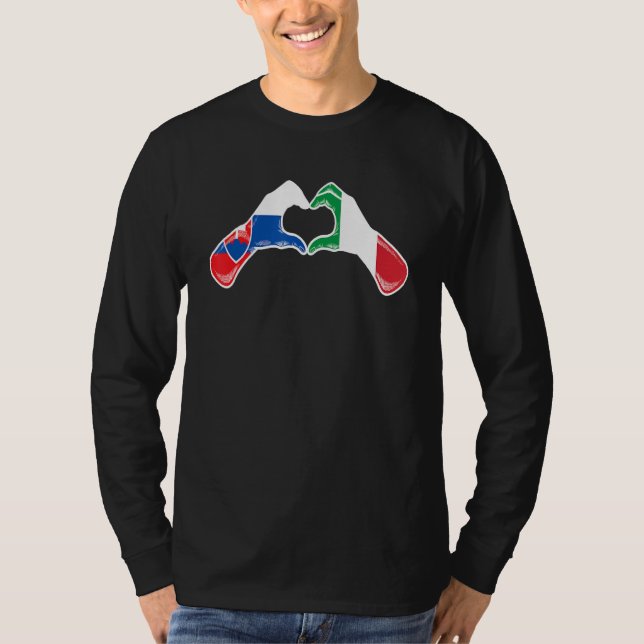 Camiseta Slovakia Italy Flag  Slovakian Italian Heart (Anverso)