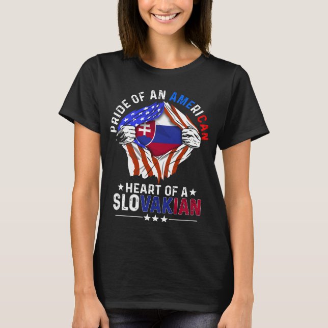 Camiseta Slovakian American Foreign Slovakia Flag (Anverso)