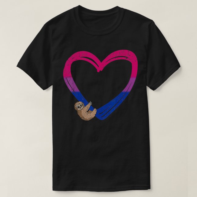 Camiseta Slove Heart Bisexual Gracioso Orgullo Animal Bande (Diseño del anverso)