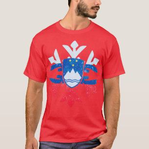 Camiseta Slovenia Flag Winter Snowflake Design