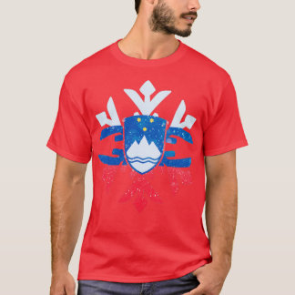 Camiseta Slovenia Flag Winter Snowflake Design