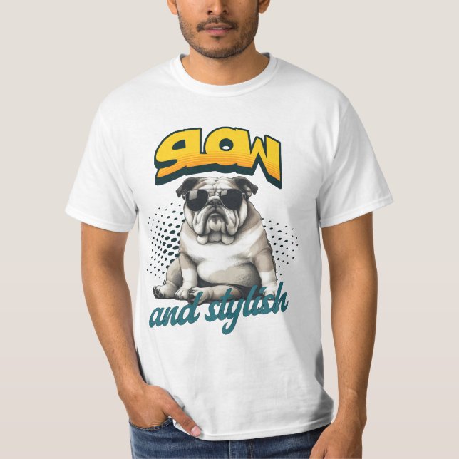 Camiseta Slow and Stylish Bulldog – Funny Art (Anverso)