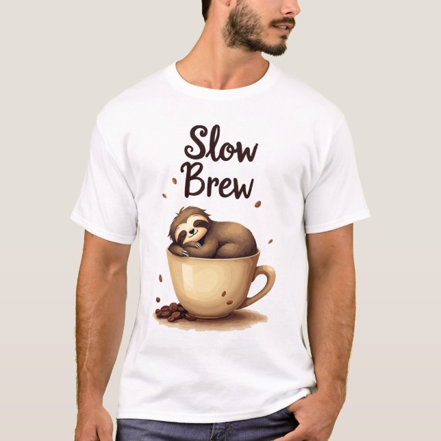 Camiseta Slow Brew Coffee Sloth (Anverso)