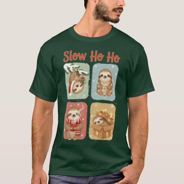 Camiseta Slow Ho Ho Funny Sloth Design (Anverso)