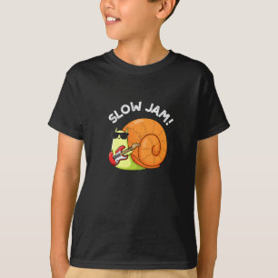 Camiseta Slow Jam Funny Music Snail Pun Dark BG