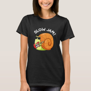 Camiseta Slow Jam Funny Music Snail Pun Dark BG