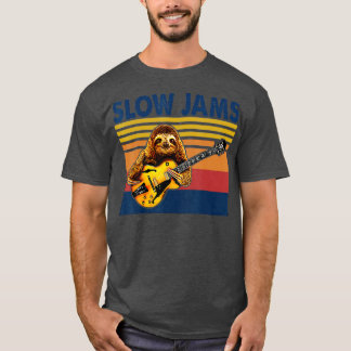 Camiseta Slow Jams GUITAR Funny Sloth Play Guitar