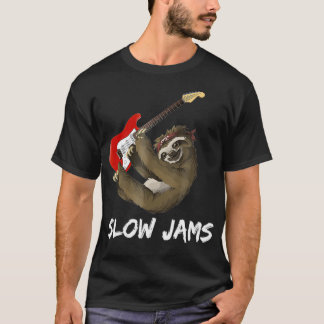 Camiseta Slow Jams Sloth Tocando Guitarra
