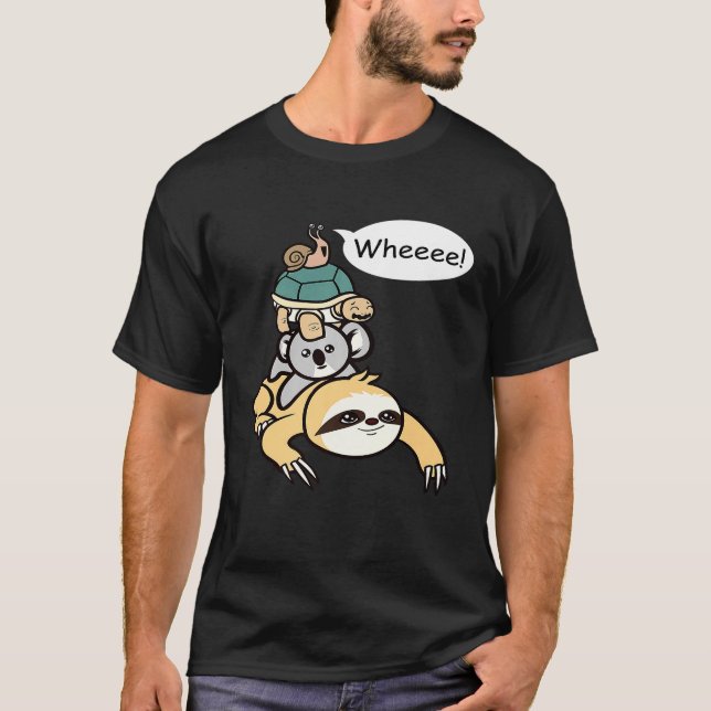 Camiseta Slow Moving Sloth Turtle Koala Snail Family Race (Anverso)