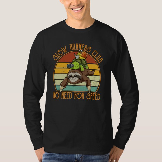 Camiseta Slow Runners Club No Need For Speed Sloth & Turtle (Anverso)