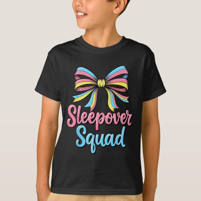 Camiseta Slumber Party Squad Sleever Coquette Birthday Paja (Anverso)