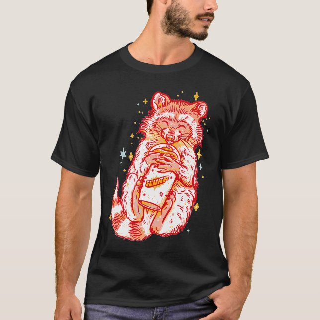 Camiseta Slurp Raccoon Team Trash Basura animal Beber (Anverso)