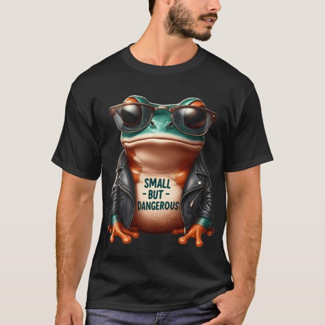 Camiseta Small But Dangerous Biker Frog T-Shirt (Anverso)