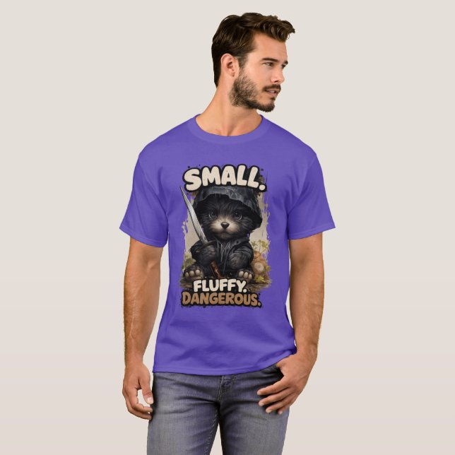 Camiseta Small Fluffy Dangerous Cute Grim Reaper Puppy (Anverso completo)