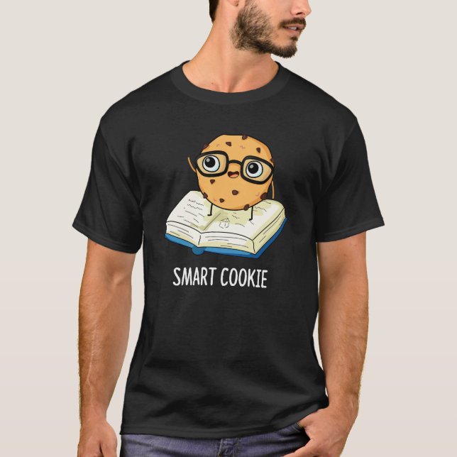 Camiseta Smart Cookie Funny Snack Pun Dark BG (Anverso)