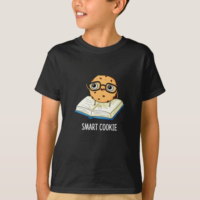 Camiseta Smart Cookie Funny Snack Pun Dark BG (Anverso)