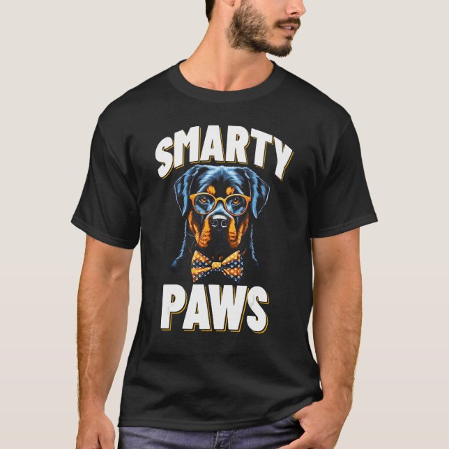 Camiseta Smarty Paws Rottweiler Perro con gafas (Anverso)