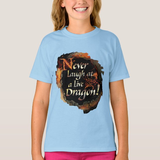 Camiseta SMAUG™ - Nunca te rías el logotipo gráfico (Anverso)