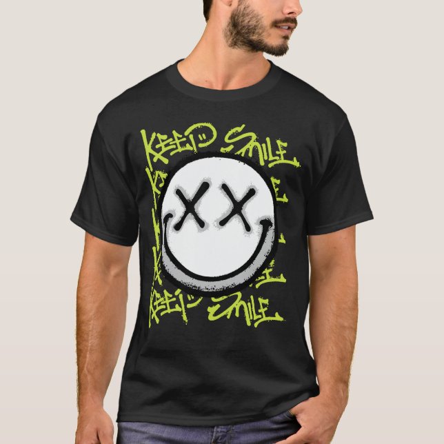 Camiseta Smile Face Crossed Eyes streetwear (Anverso)