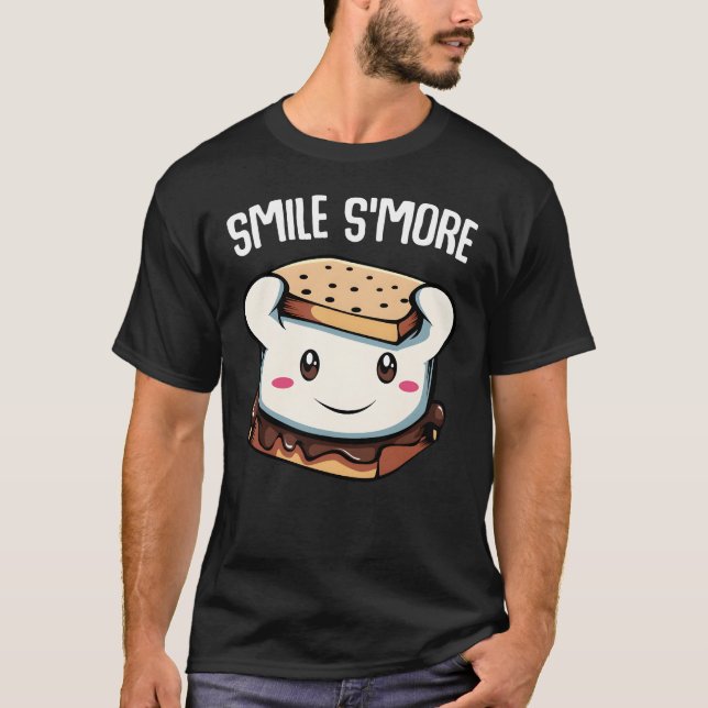 Camiseta Smile Some More Cute Smores Camping Bonfire Marshm (Anverso)
