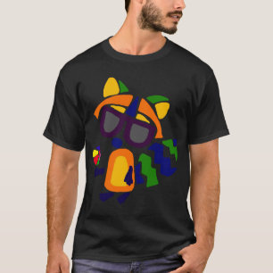 Camiseta Smilealottetes Raccoon gracioso usando gafas de so