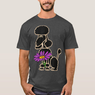 Camiseta Smilemoretees Black Poodle Perro con margarita