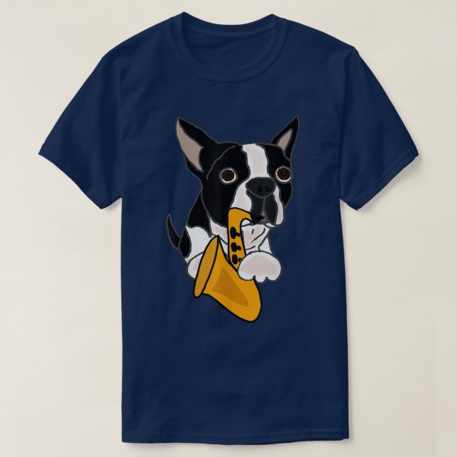 Camiseta Smilemoretees divertidos en Boston Terrier jugando (Diseño del anverso)