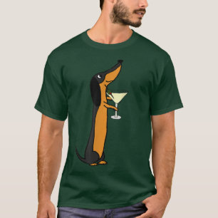 Camiseta Smilemoretees Funny Dachshund Perro Bebiendo Marti