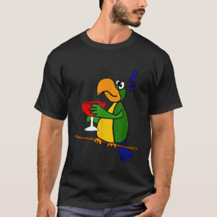 Camiseta Smilemoretees Funny Parrot Bird Bebe Wine T-sh