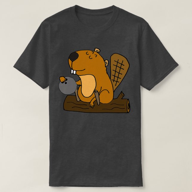 Camiseta Smilesanim Funny Beaver Bowling (Diseño del anverso)