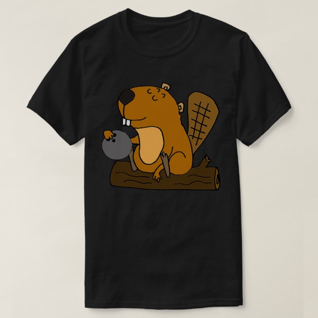 Camiseta Smilesanim Funny Beaver Bowling T (Diseño del anverso)