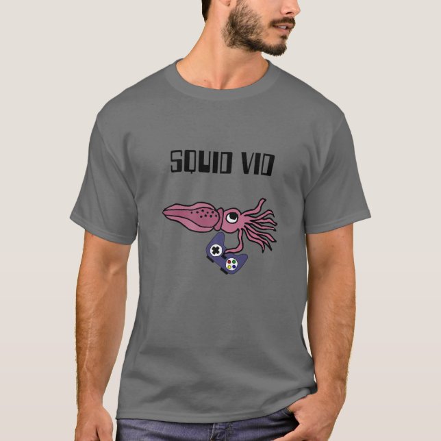 Camiseta Smilesanim Funny Purple Squid Jugando Videojuego C (Anverso)