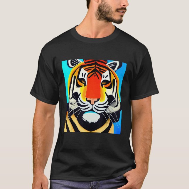 Camiseta Smileteesanim  Cool Tiger Cubism Art (Anverso)