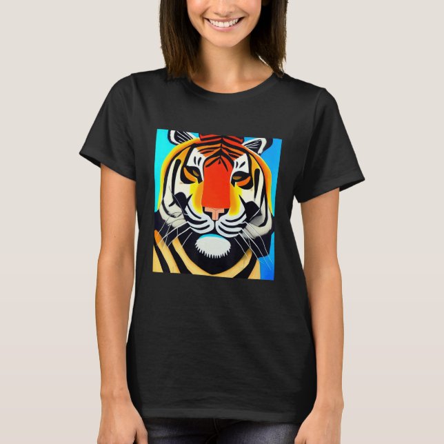 Camiseta Smileteesanim  Cool Tiger Cubism Art (Anverso)