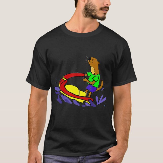 Camiseta Smileteessports Funny Sea Otter Riding Jet Ski (Anverso)
