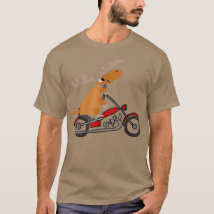 Camiseta Smiletodaytees Funny Moose Riding Motorcycle