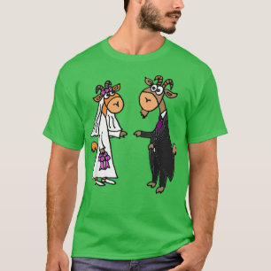 Camiseta Smiletodaytees Novia y Novio Cabra Boda